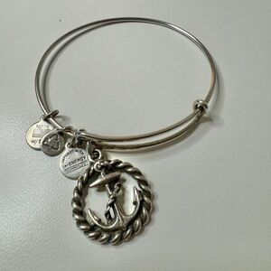 Alex and Ani Anchor Bangle Charm Bracelet in Silver